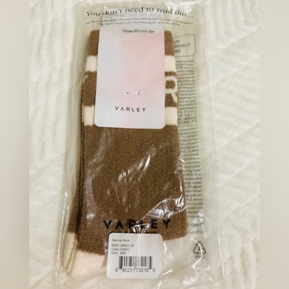 🆕 “Spencer Sock” Varley Two-Tone Tan and Cream Yoga Socks! 💥 - Picture 3 of 5